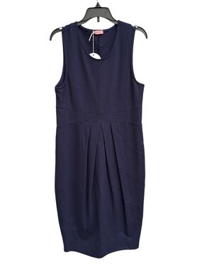 NWT Hello MIZ Women's Navy Sleeveless Midi Sheath Dress Size M